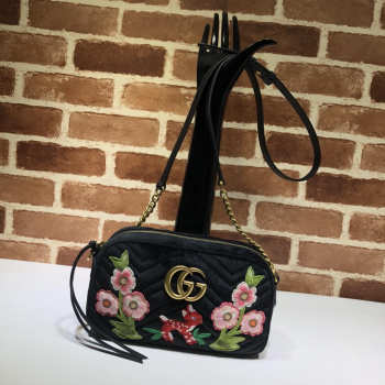 GUCCI Velvet embroidery Black Bag Bagsaa