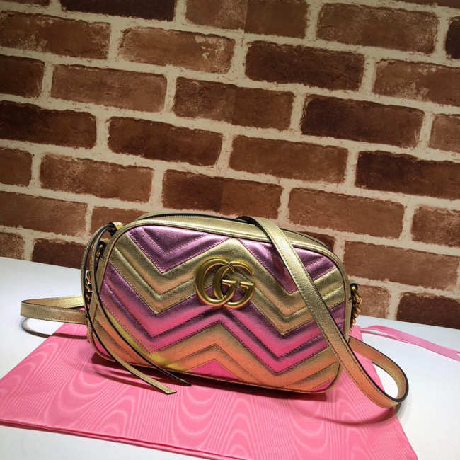 Gucci Original Gold with Purple Handbag Bagsaa - 1