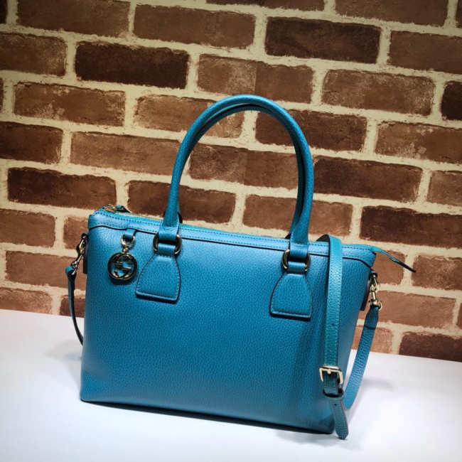 Gucci Calfskin Blue Handbag - 1