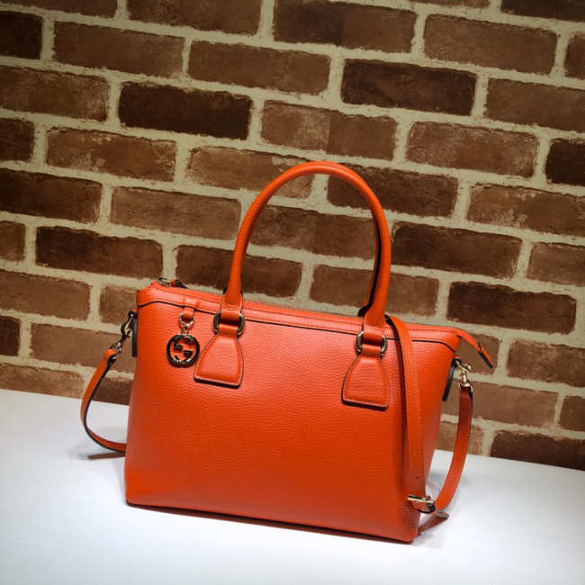 Gucci Calfskin Orange Handbag - 1