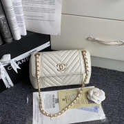 Chanel Original Lambskin Flip Bag with White Bagsaa - 1