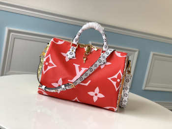 LV Speedy Bandoulière Red and Pink Handbag 30cm M44572 Bagsaa