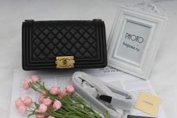 Chanel Boy Bag Black with Gold Hardware 25cm 