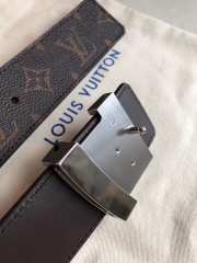 Louis Vuitton Monogram Belt Silver Hardware 4CM - 3