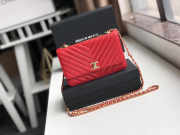 Chanel Lamb skin V-type chain Bag Red bagsaa - 1