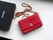 Chanel Lamb skin V-type chain Bag Red bagsaa - 4