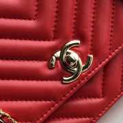 Chanel Lamb skin V-type chain Bag Red bagsaa - 3