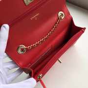 Chanel Lamb skin V-type chain Bag Red bagsaa - 2