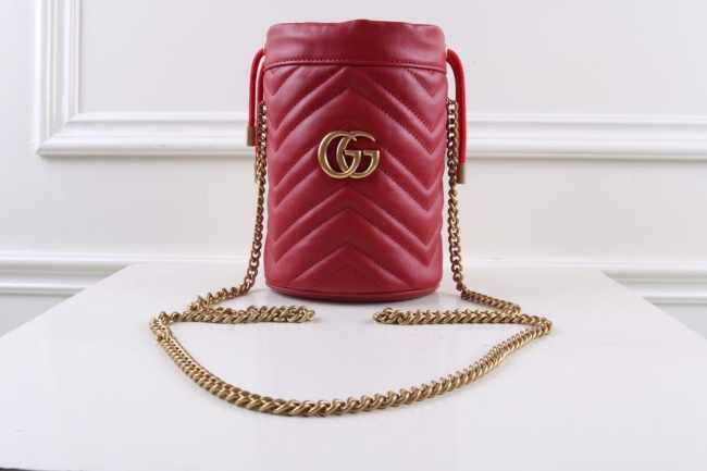 Gucci Marmont mini bucket Red bag 575163 bagsaa - 1