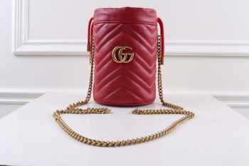 Gucci Marmont mini bucket Red bag 575163 bagsaa