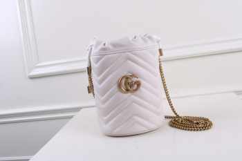 Gucci Marmont mini bucket White bag 575163 bagsaa