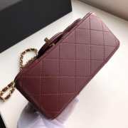 Chanel Flap Bag Lambskin Gold Hardware Wine Red 17cm Bagsaa - 2