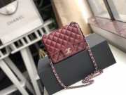 Chanel Flap Bag Lambskin Silver Hardware Wine Red 17cm Bagsaa - 1