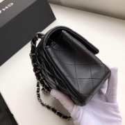 Chanel Flap Bag Lambskin Silver Hardware Black 17cm Bagsaa - 5