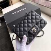 Chanel Flap Bag Caviar Silver Hardware Black 17cm Bagsaa - 5