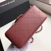 Chanel Flap Bag Caviar Silver Hardware Wine Red 17cm Bagsaa - 6