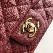 Chanel Flap Bag Caviar Gold Hardware Wine Red 17cm Bagsaa - 3