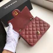 Chanel Flap Bag Caviar Gold Hardware Wine Red 17cm Bagsaa - 5