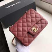 Chanel Flap Bag Caviar Gold Hardware Wine Red 17cm Bagsaa - 4