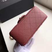 Chanel Flap Bag Caviar Gold Hardware Wine Red 17cm Bagsaa - 6