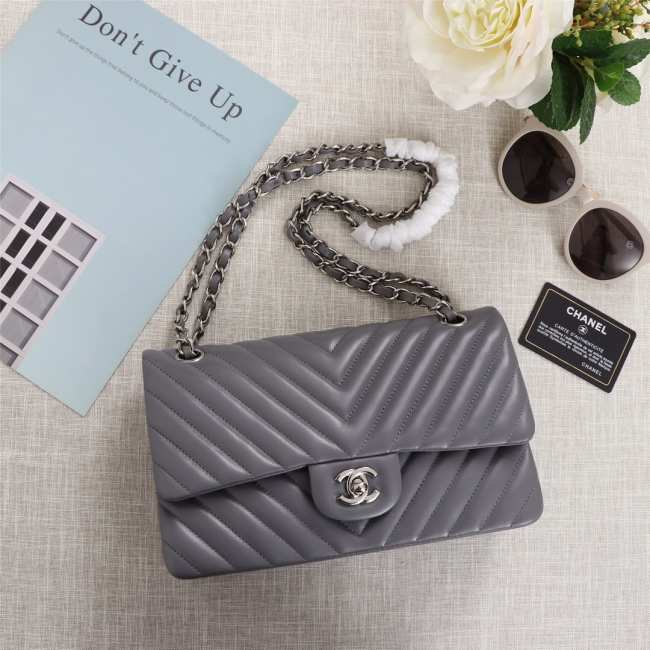 Chanel 25cm CF1112 Lambskin Gray Bagsaa - 1