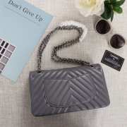 Chanel 25cm CF1112 Lambskin Gray Bagsaa - 2