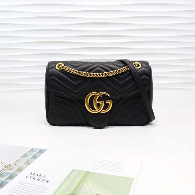 Gucci Marmont medium matelassé shoulder Black bag 443496  - 1