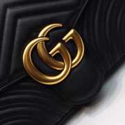 Gucci Marmont medium matelassé shoulder Black bag 443496  - 4