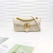 Gucci Marmont small matelassé shoulder bag 26cm White 443497 Bagsaa - 1