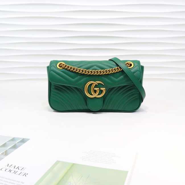 Gucci Marmont small matelassé shoulder bag Green 26cm 443497 Bagsaa - 1