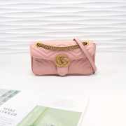 Gucci Marmont Small Matelassé Shoulder Bag Pink 26cm 443497 - 1