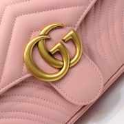 Gucci Marmont Small Matelassé Shoulder Bag Pink 26cm 443497 - 3