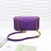 Gucci Marmont Small Matelassé Shoulder Bag Purple 26cm 443497 Bagsaa - 5