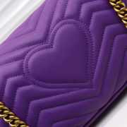 Gucci Marmont Small Matelassé Shoulder Bag Purple 26cm 443497 Bagsaa - 3