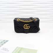 Gucci Marmont Mini Matelassé Shoulder Bag Black 23cm 446744 Bagsaa - 1