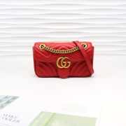 Gucci Marmont Mini Matelassé Shoulder Bag Red 23cm 446744 Bagsaa - 1