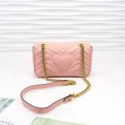 Gucci Marmont Mini Matelassé Shoulder Bag Pink 23cm 446744 Bagsaa - 5