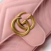 Gucci Marmont Mini Matelassé Shoulder Bag Pink 23cm 446744 Bagsaa - 3