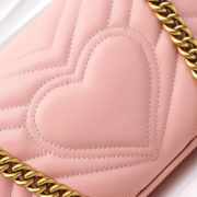 Gucci Marmont Mini Matelassé Shoulder Bag Pink 23cm 446744 Bagsaa - 2