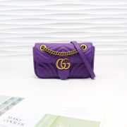 Gucci Marmont Mini Matelassé Shoulder Bag Purple 23cm 446744 Bagsaa - 1