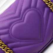 Gucci Marmont Mini Matelassé Shoulder Bag Purple 23cm 446744 Bagsaa - 2