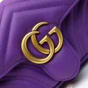 Gucci Marmont Mini Matelassé Shoulder Bag Purple 23cm 446744 Bagsaa - 3