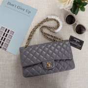 Chanel Flap Bag 25cm Gray Gold Hardware Bagsaa - 1