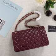 Chanel Flap Bag 25cm Wine Red Gold Hardware Bagsaa - 2