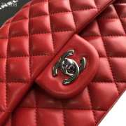 Chanel Flap Bag 25cm Red Silver Hardware Bagsaa - 4