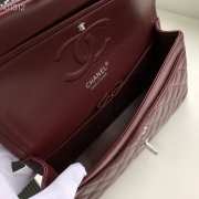 Chanel Flap Bag 25cm Wine Red Silver Hardware Bagsaa - 2