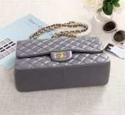 Chanel Flap Bag 1113 30cm Lambskin Gray Gold Hardware - 3