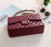 Chanel Flap Bag 1113 30cm Lambskin Wine Red Gold Hardware - 3