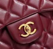 Chanel Flap Bag 1113 30cm Lambskin Wine Red Gold Hardware - 2