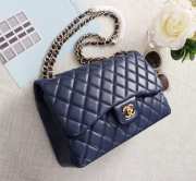 Chanel Flap Bag 1113 30cm Lambskin Blue Gold Hardware - 2